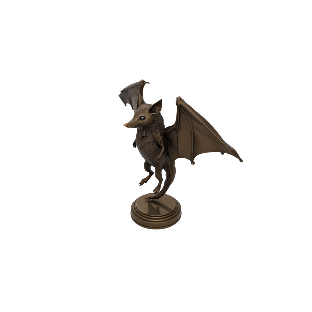 Bronze Flexi Fruit Bat — flexi animals 3D print model, STL