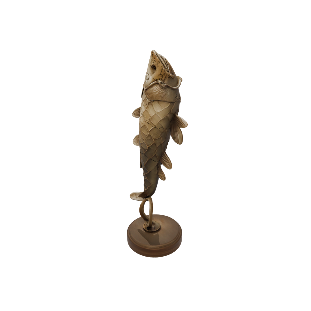 Bronze Flexi Koi Fish — flexi animals 3D print model, STL