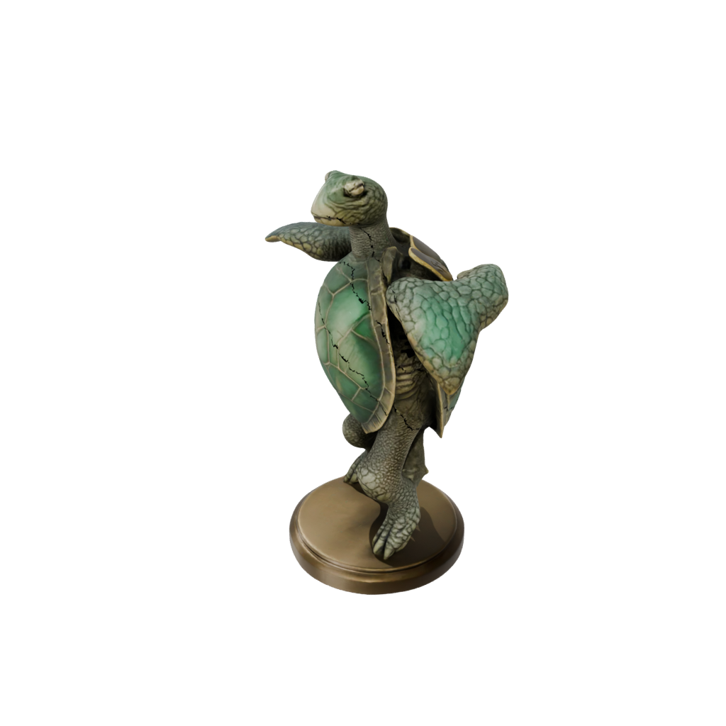 Bronze Flexi Sea Turtle — flexi animals 3D print model, STL