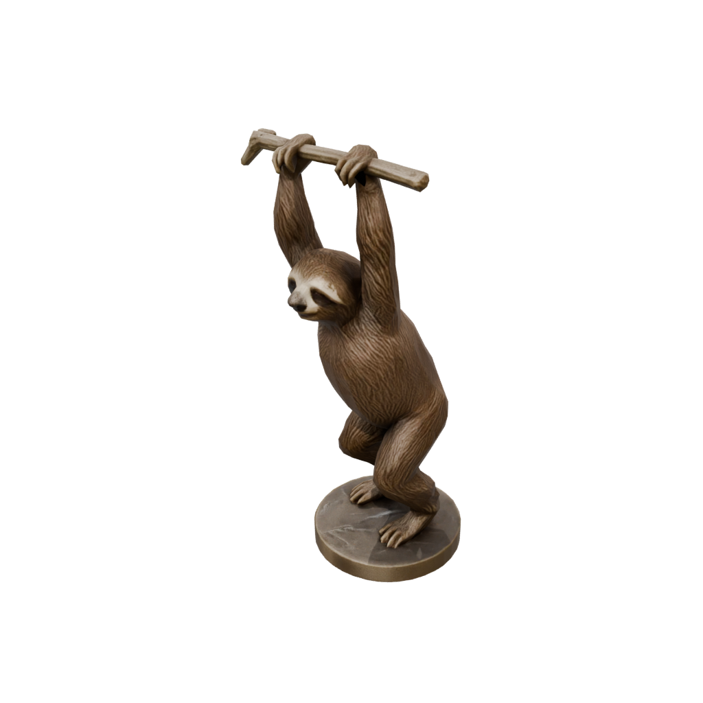 Bronze Flexi Sloth — flexi animals 3D print model, STL