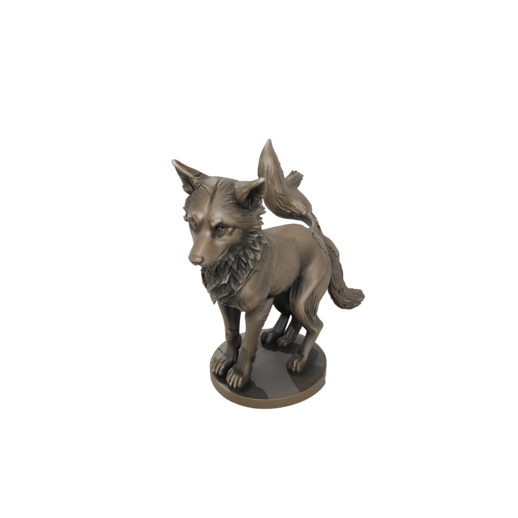 Bronze Flexi Wolf Pup — flexi animals 3D print model, STL