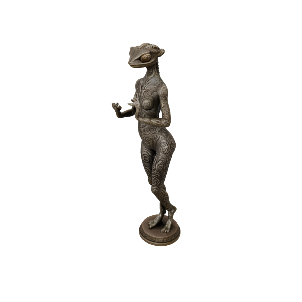 Bronze Floral Flexi Chameleon — flexi animals 3D print model, STL