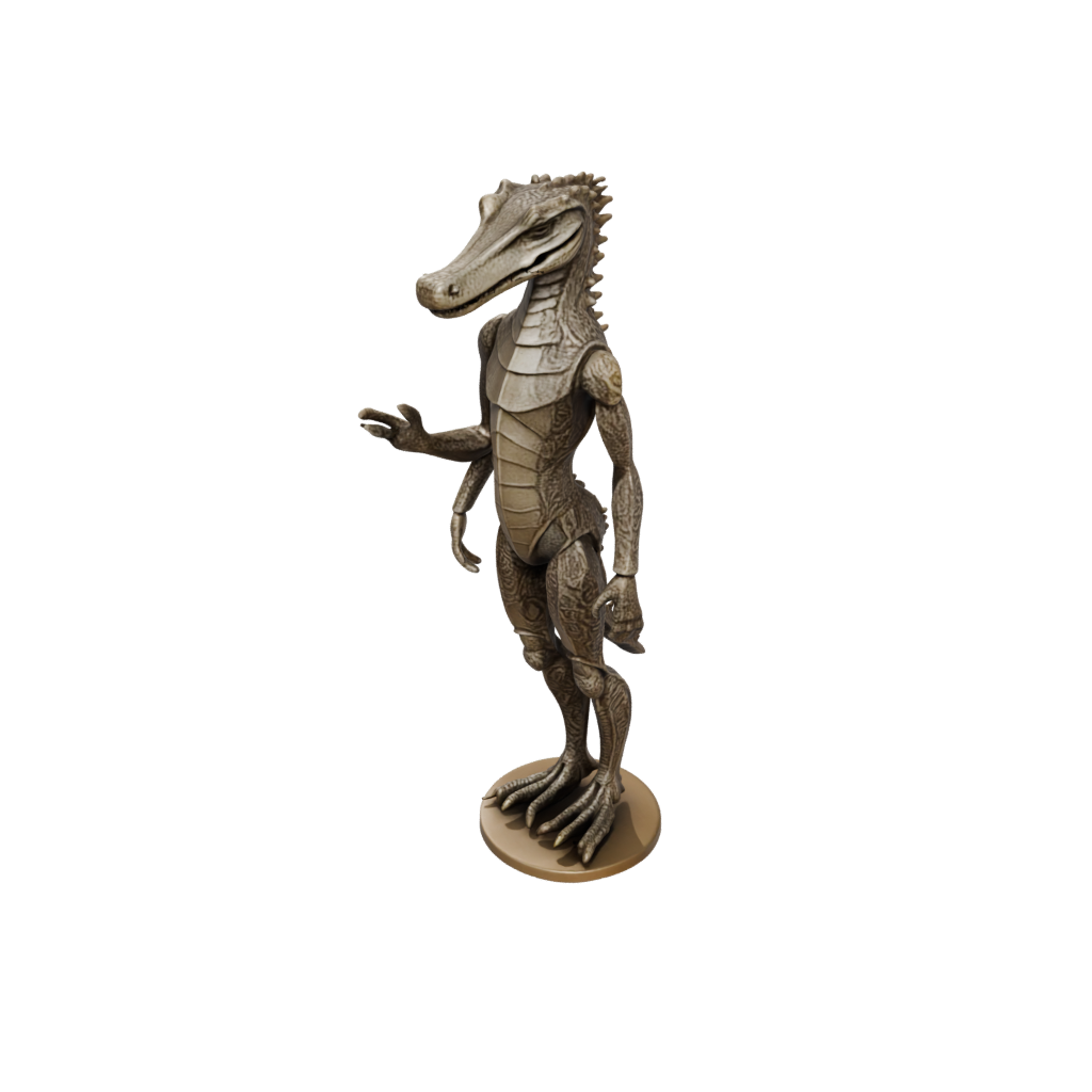 Bronze Floral Flexi Crocodile — flexi animals 3D print model, STL