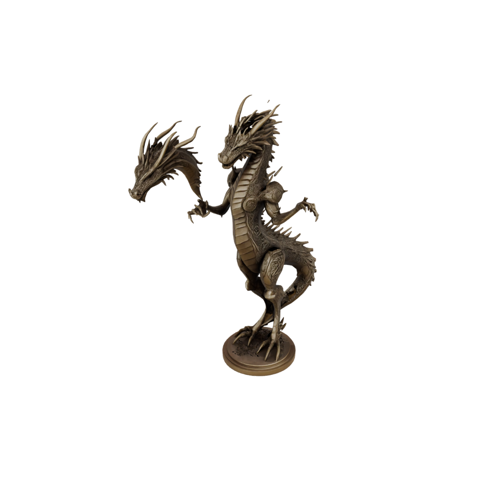 Bronze Floral Flexi Dragon — flexi animals 3D print model, STL