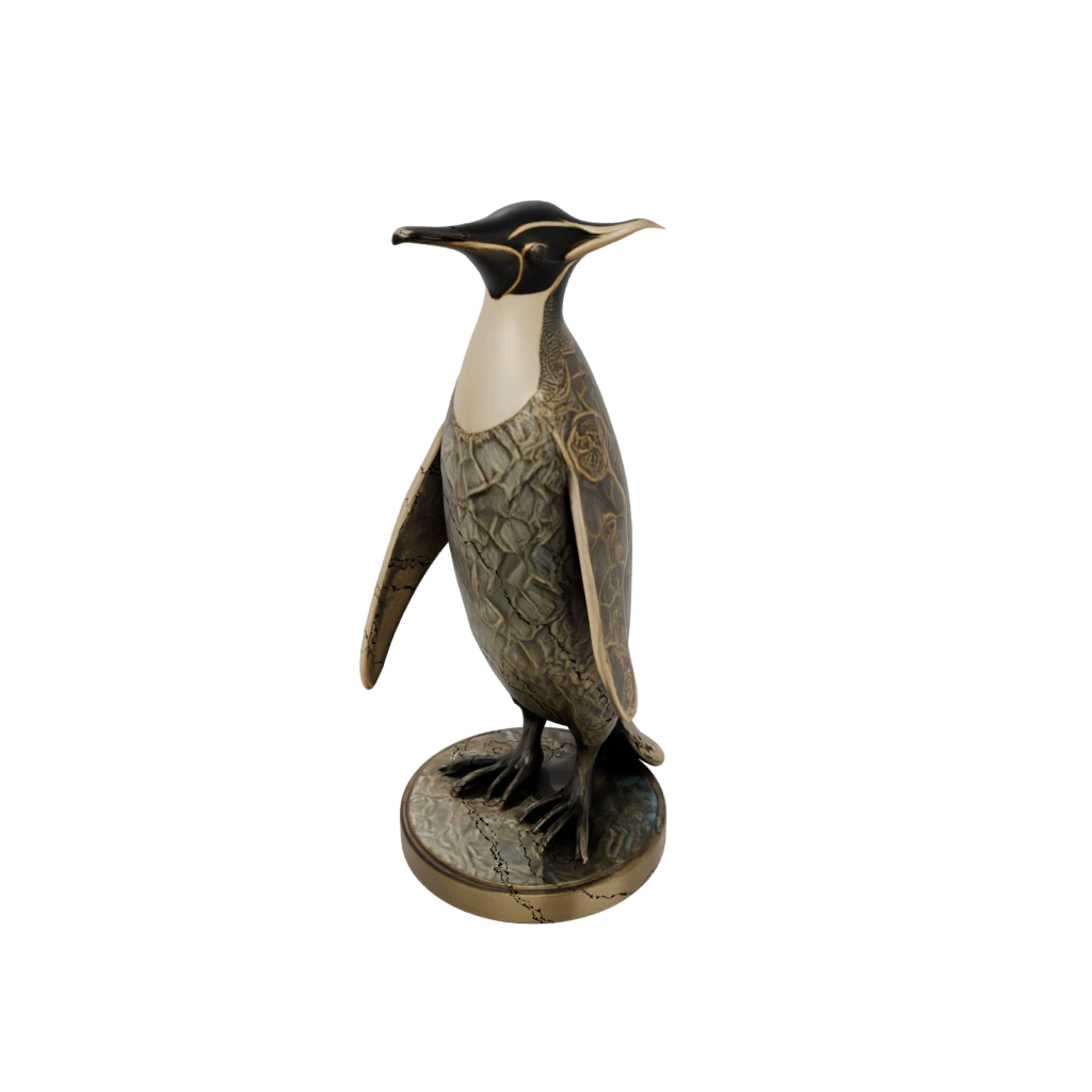 Bronze Floral Flexi Emperor Penguin — flexi animals 3D print model, STL