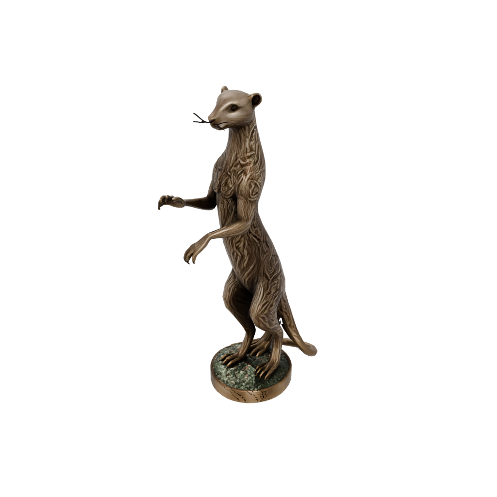 Bronze Floral Flexi Ferret — flexi animals 3D print model, STL