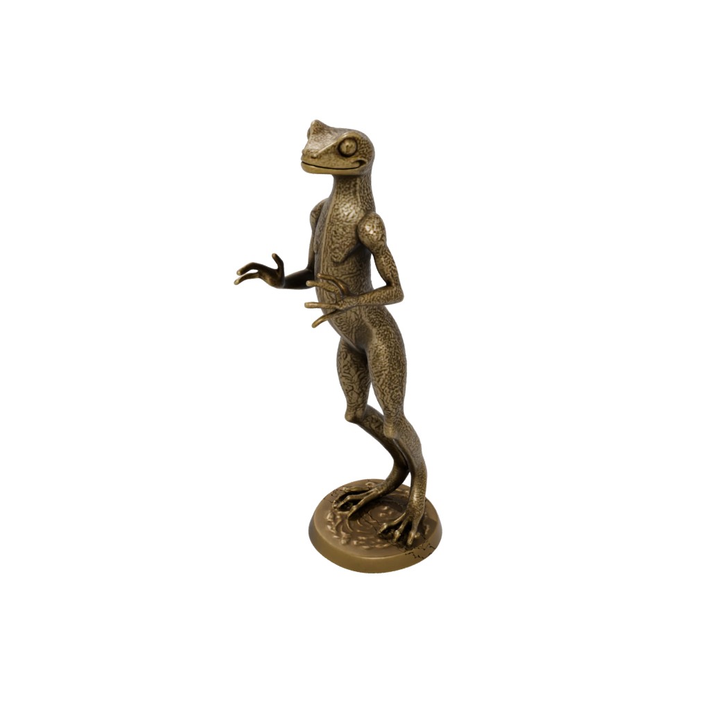 Bronze Floral Flexi Gecko — flexi animals 3D print model, STL