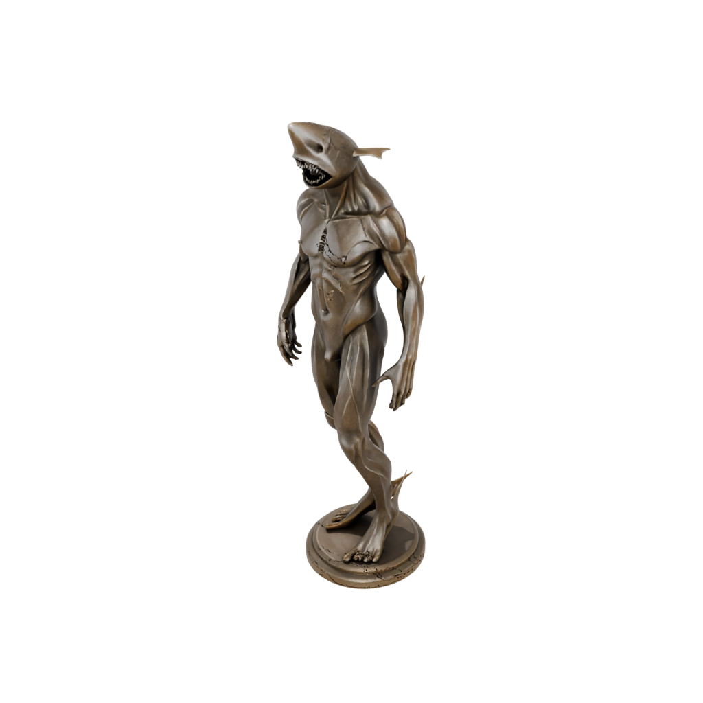 Bronze Floral Flexi Great White Shark — flexi animals 3D print model, STL