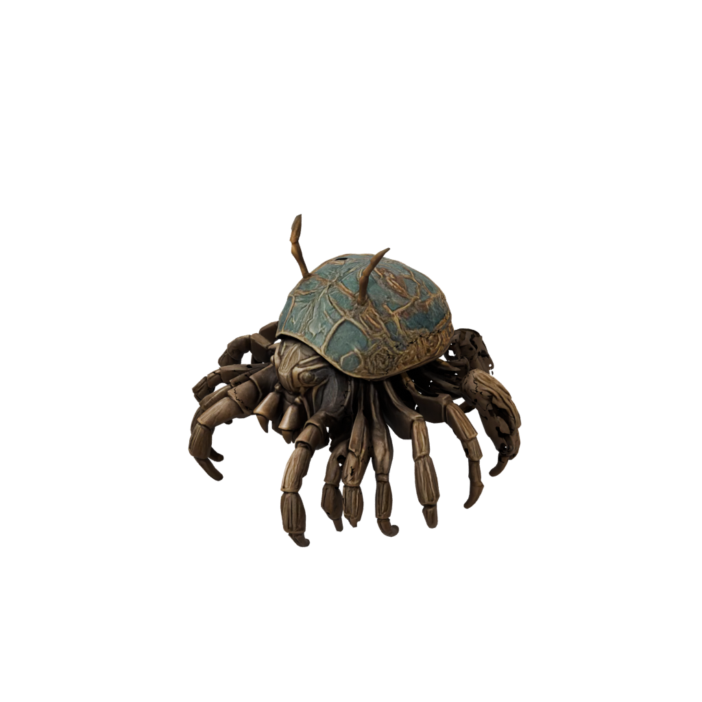 Bronze Floral Flexi Hermit Crab — flexi animals 3D print model, STL