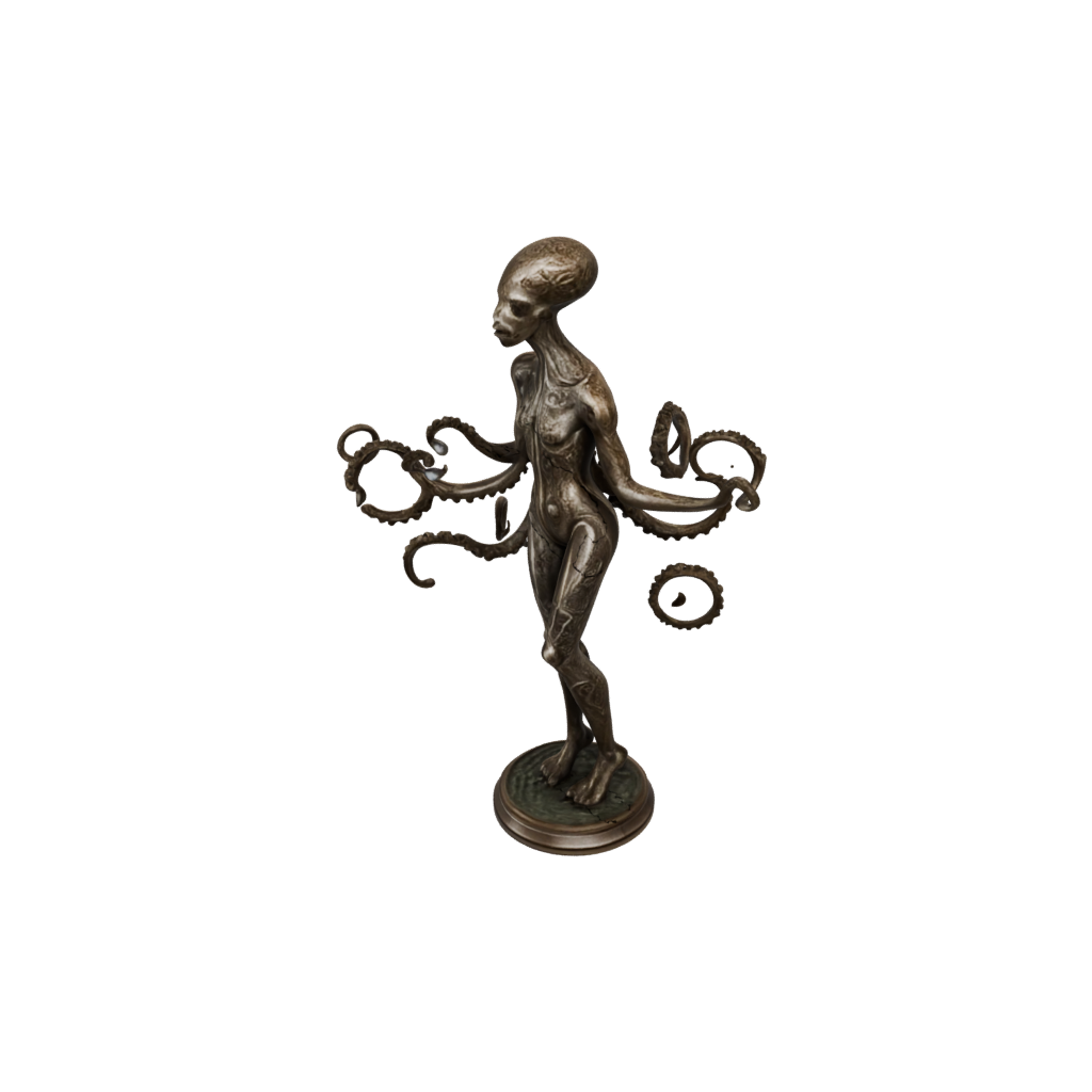 Bronze Floral Flexi Octopus — flexi animals 3D print model, STL