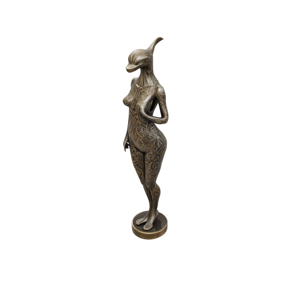 Bronze Floral Flexi Orca Whale — flexi animals 3D print model, STL