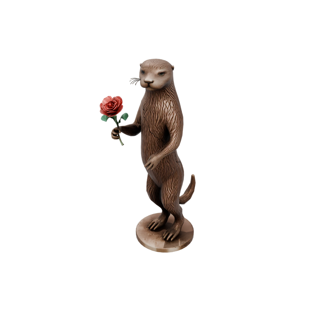 Bronze Floral Flexi Sea Otter — flexi animals 3D print model, STL