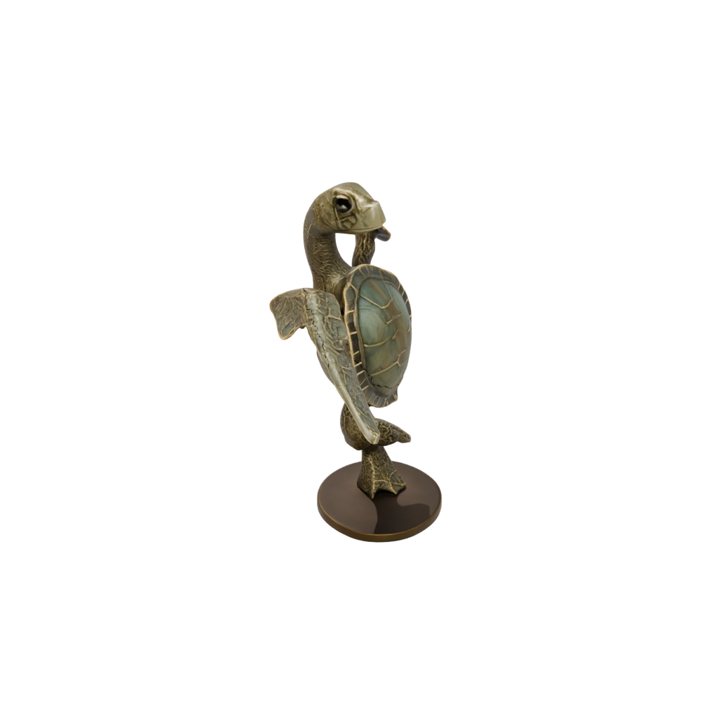 Bronze Floral Flexi Sea Turtle — flexi animals 3D print model, STL