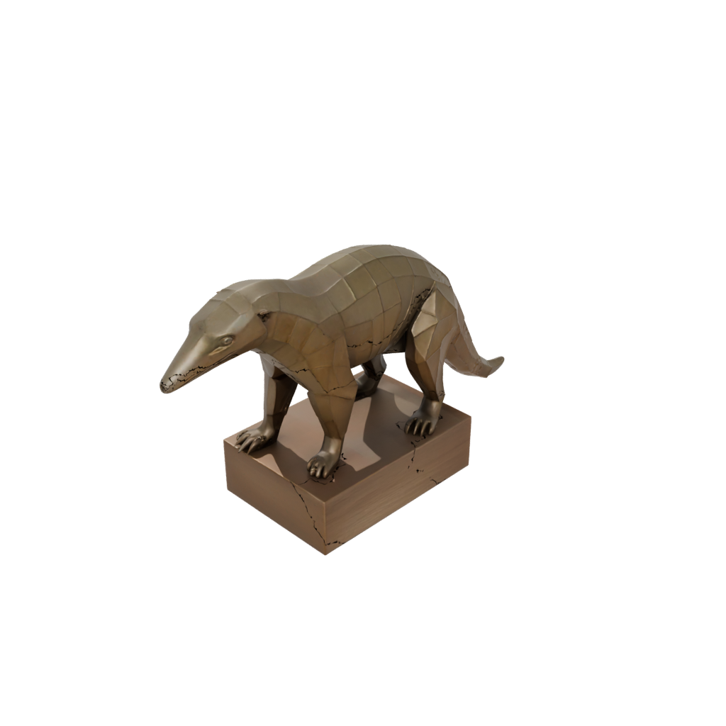 Bronze Geo Flexi Anteater — flexi animals 3D print model, STL