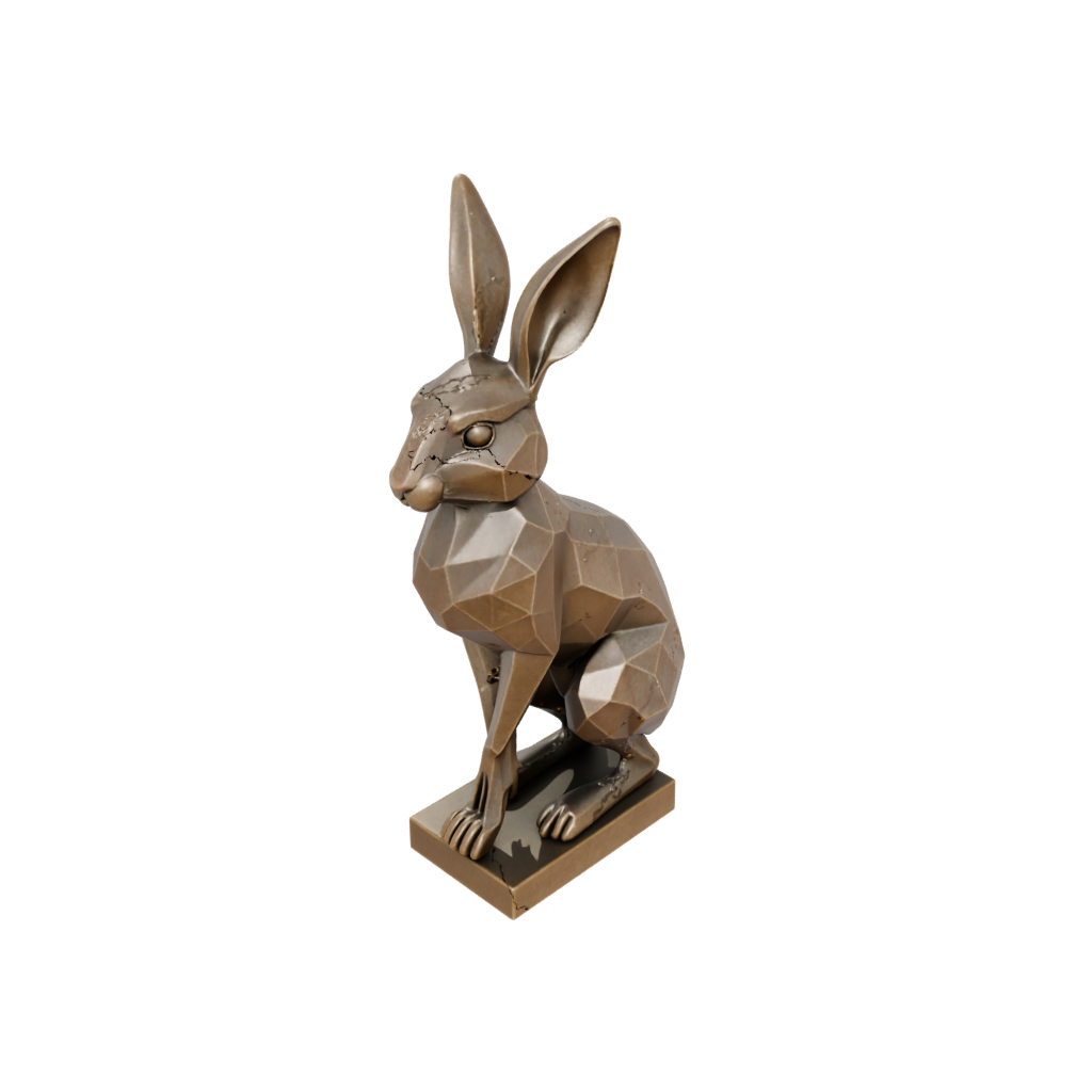 Bronze Geo Flexi Bunny Rabbit — flexi animals 3D print model, STL