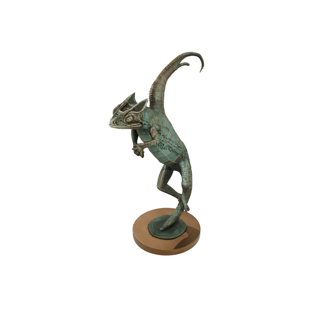 Bronze Geo Flexi Chameleon — flexi animals 3D print model, STL