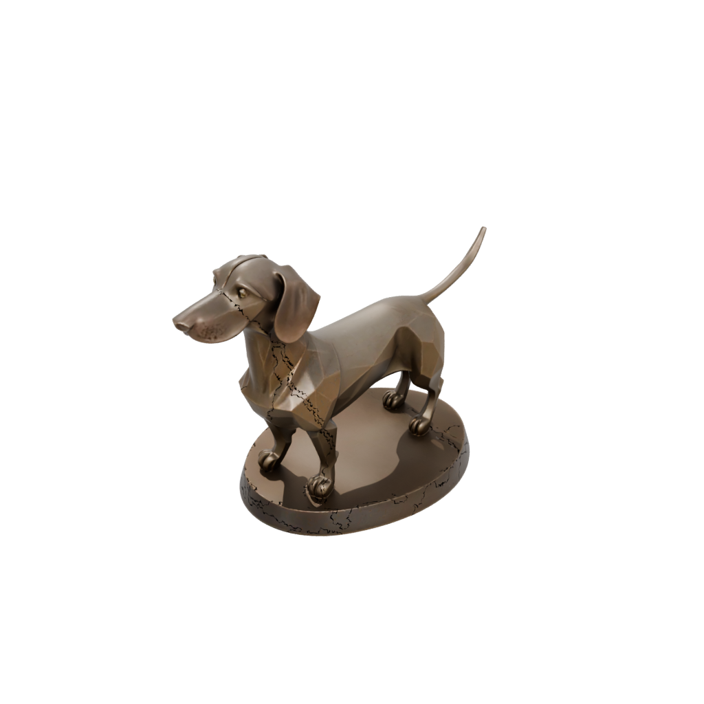 Bronze Geo Flexi Dachshund Dog — flexi animals 3D print model, STL
