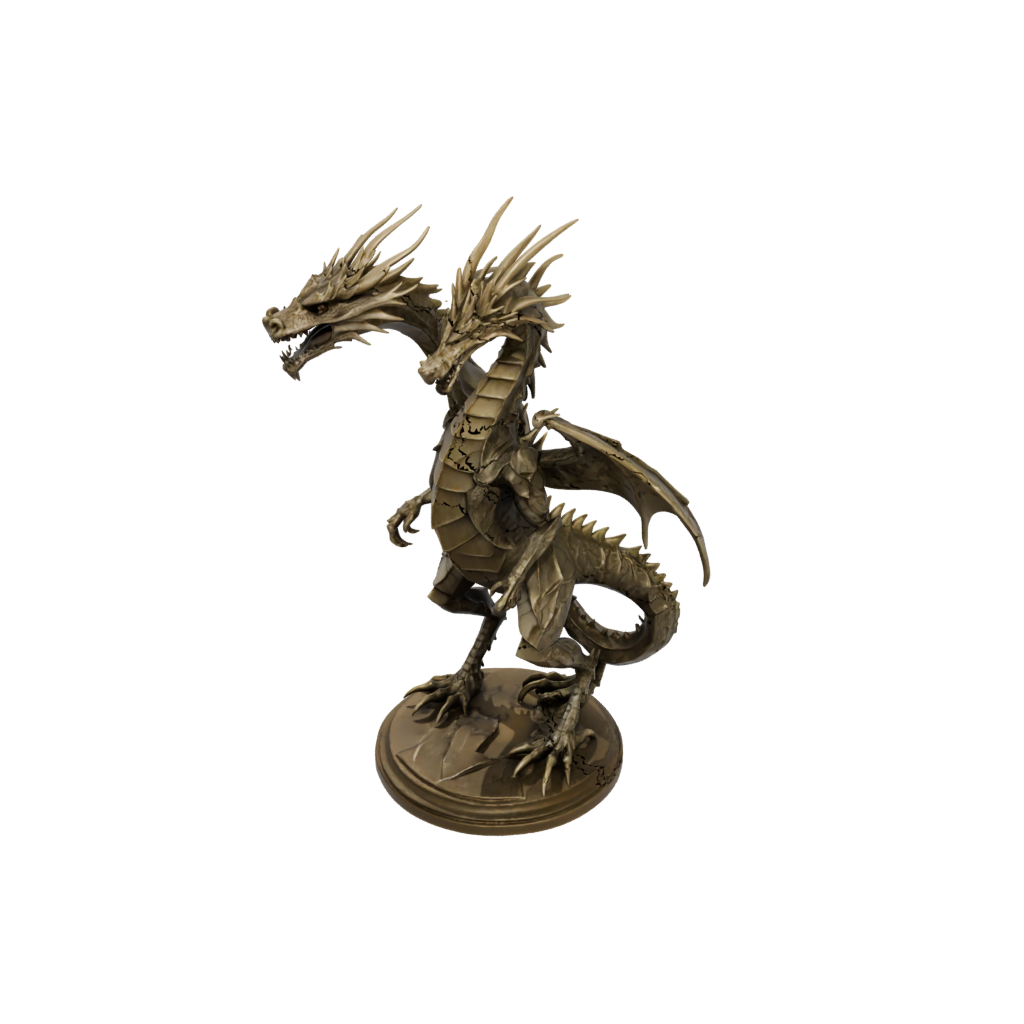 Bronze Geo Flexi Dragon — flexi animals 3D print model, STL