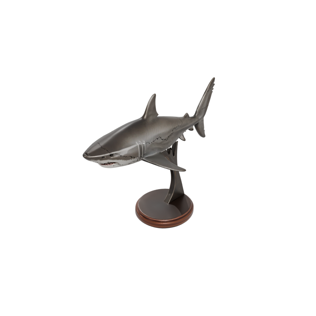 Bronze Geo Flexi Great White Shark — flexi animals 3D print model, STL