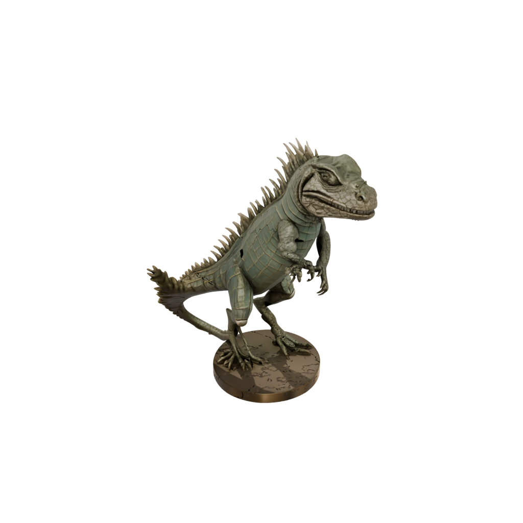 Bronze Geo Flexi Iguana — flexi animals 3D print model, STL