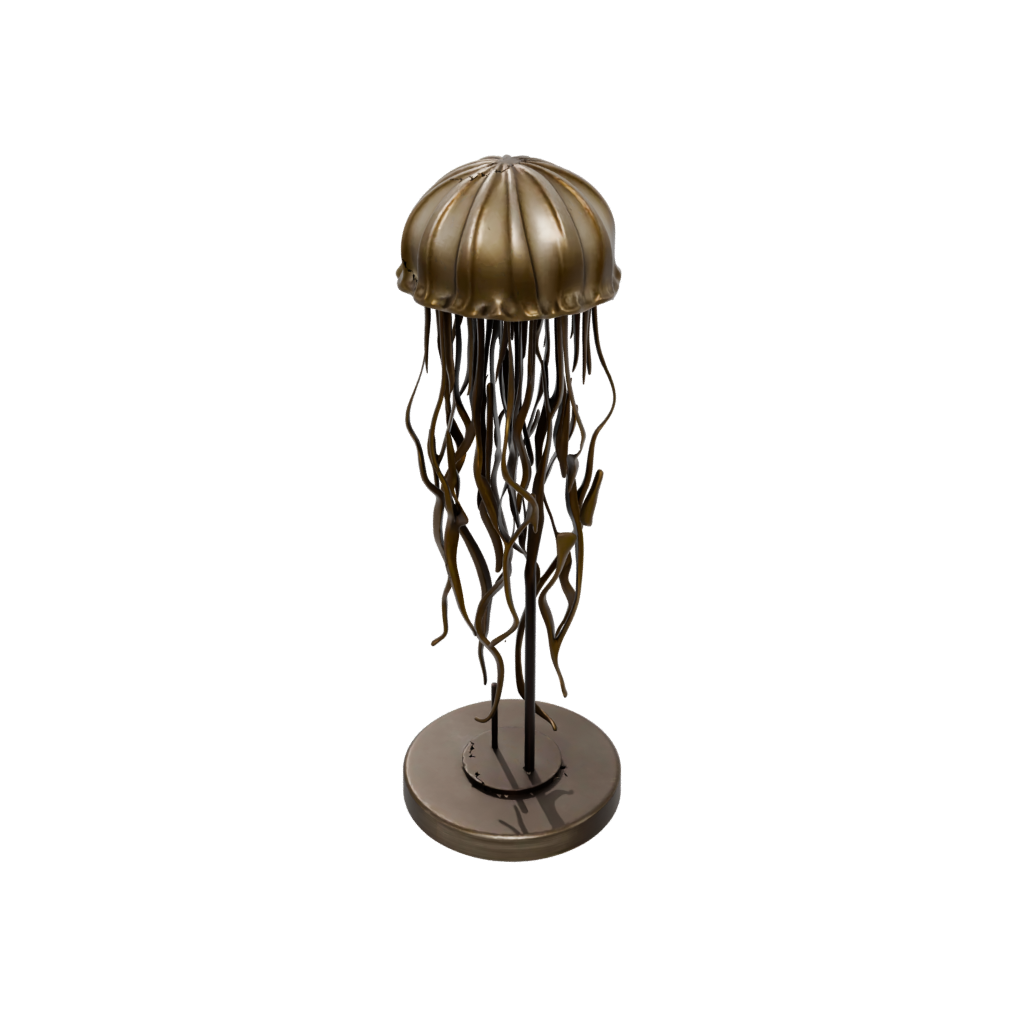 Bronze Geo Flexi Jellyfish — flexi animals 3D print model, STL