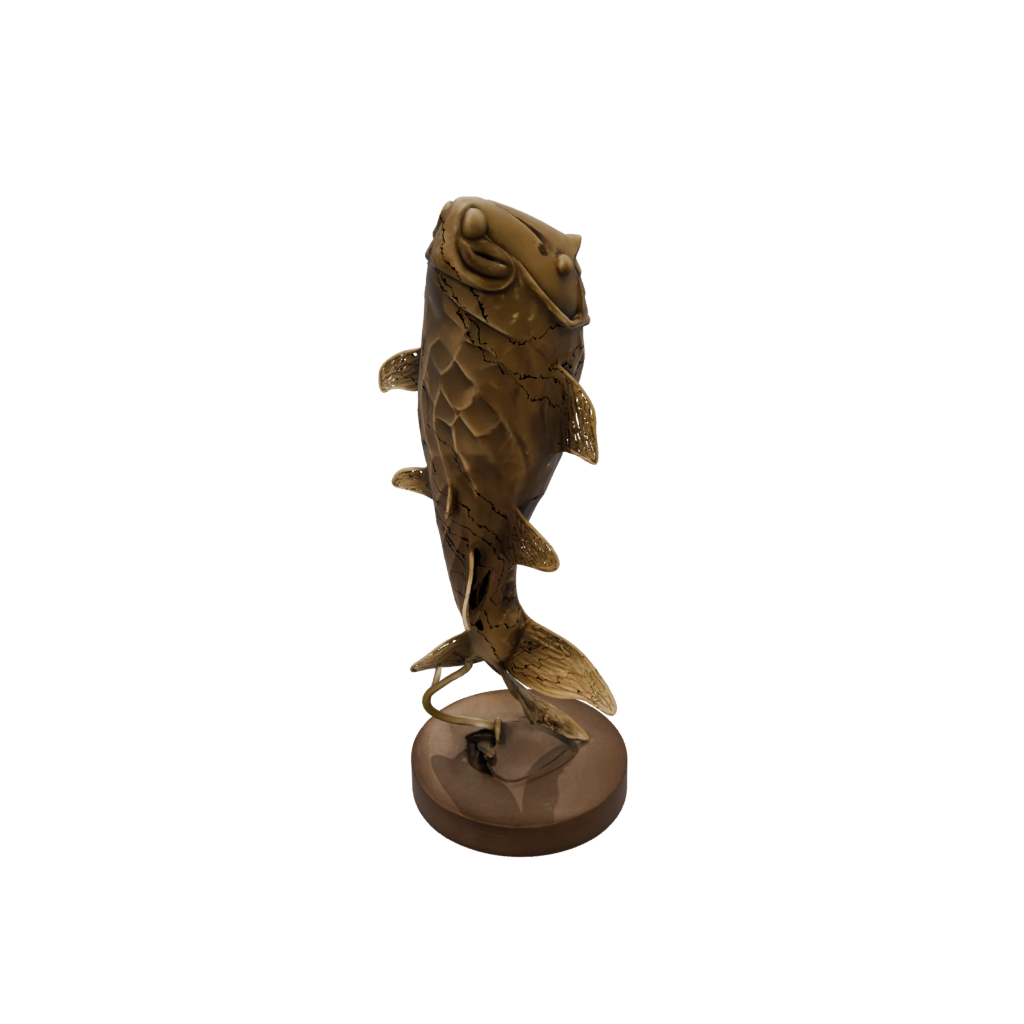 Bronze Geo Flexi Koi Fish — flexi animals 3D print model, STL