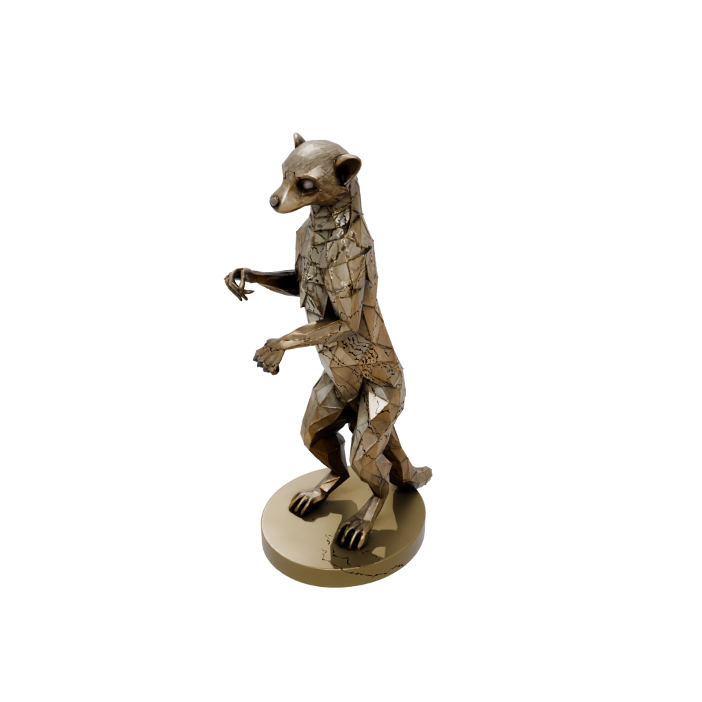 Bronze Geo Flexi Lemur — flexi animals 3D print model, STL
