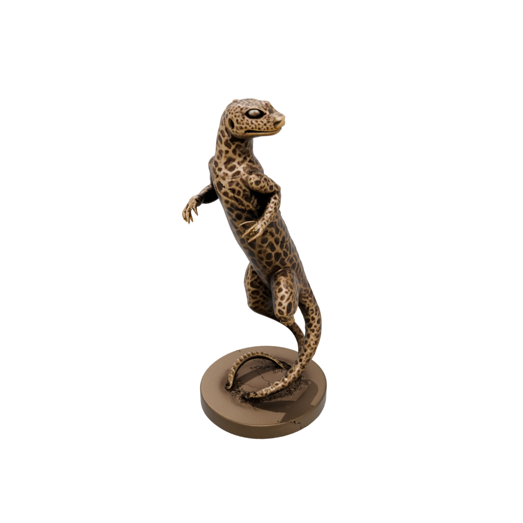 Bronze Geo Flexi Leopard Gecko — flexi animals 3D print model, STL