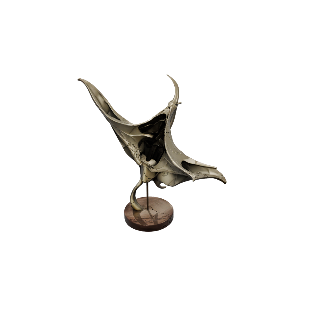 Bronze Geo Flexi Manta Ray — flexi animals 3D print model, STL