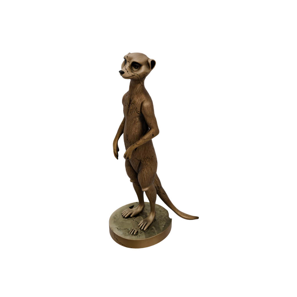 Bronze Geo Flexi Meerkat — flexi animals 3D print model, STL