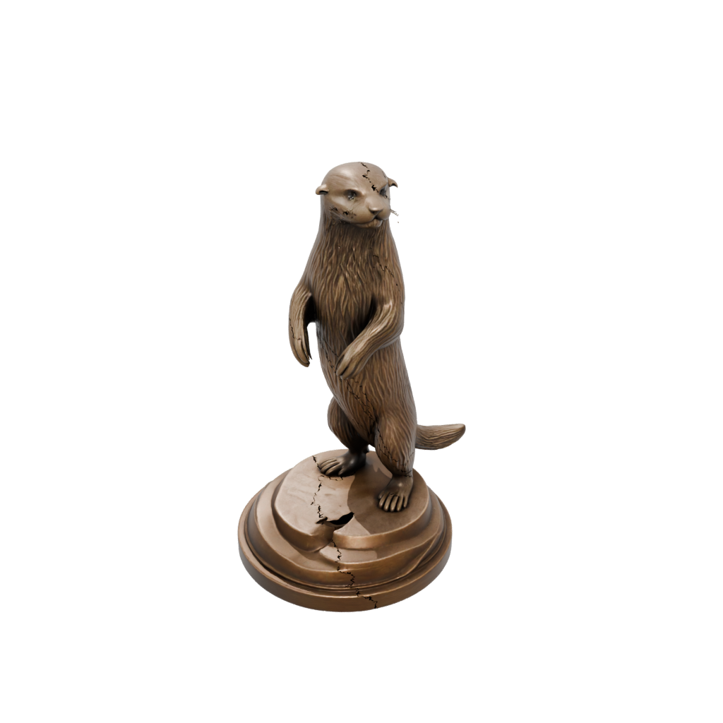 Bronze Geo Flexi Sea Otter — flexi animals 3D print model, STL