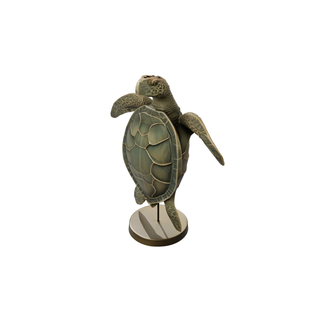Bronze Geo Flexi Sea Turtle — flexi animals 3D print model, STL