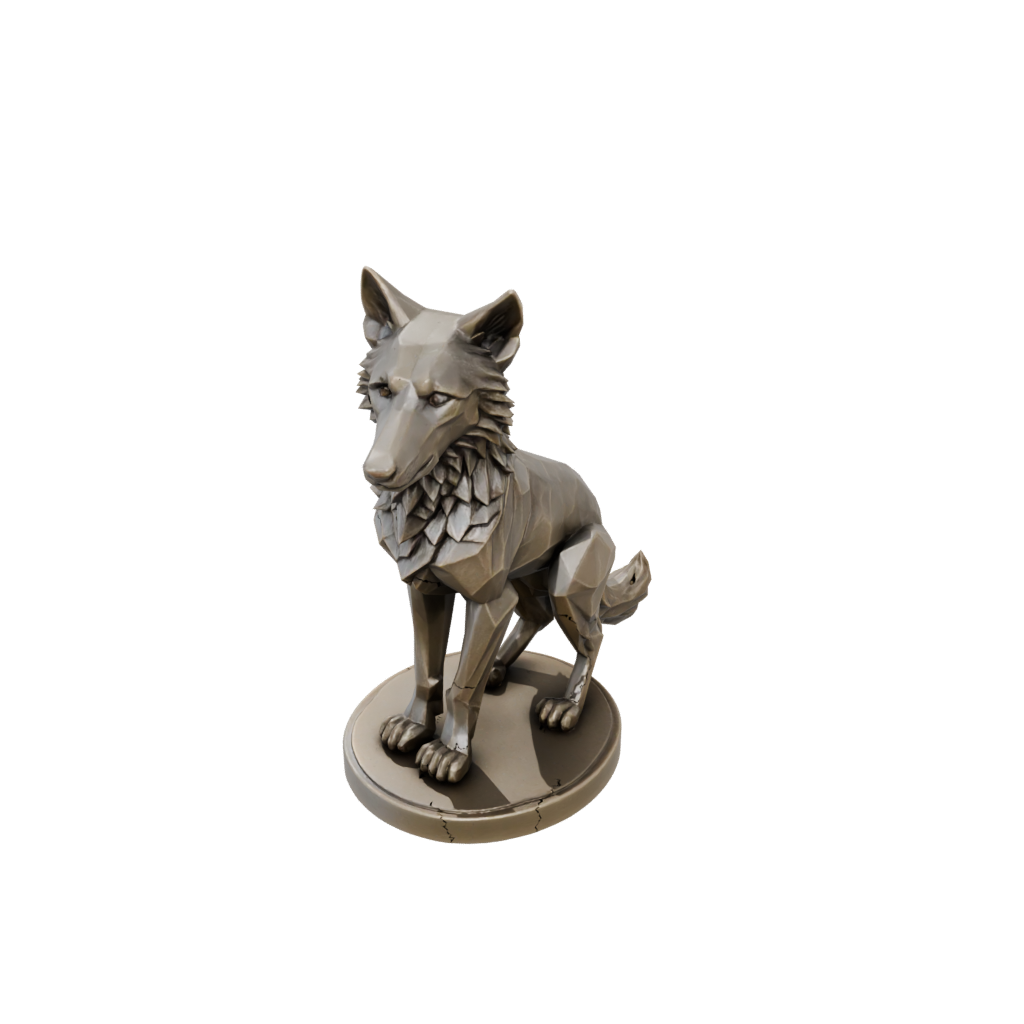 Bronze Geo Flexi Wolf Pup — flexi animals 3D print model, STL