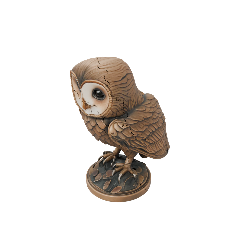 Bronze Kawaii Flexi Barn Owl