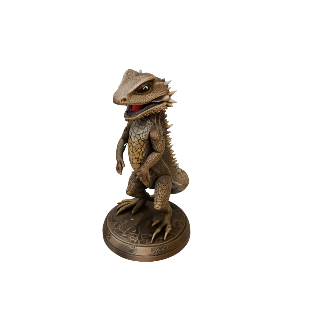 Bronze Kawaii Flexi Bearded Dragon — flexi animals 3D print model, STL