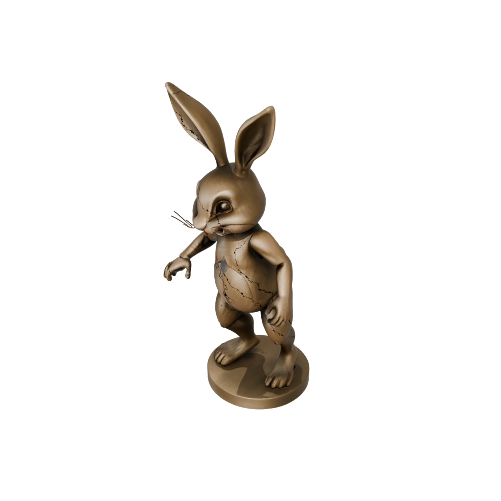 Bronze Kawaii Flexi Bunny Rabbit — flexi animals 3D print model, STL