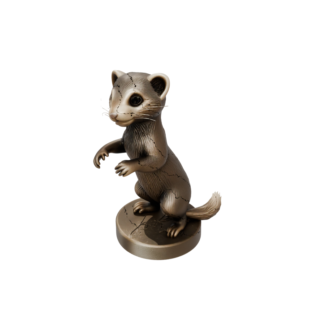 Bronze Kawaii Flexi Ferret — flexi animals 3D print model, STL