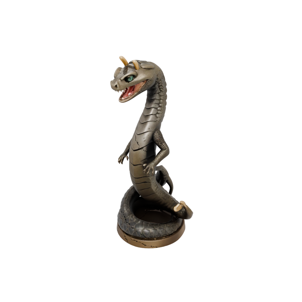 Bronze Kawaii Flexi King Cobra — flexi animals 3D print model, STL