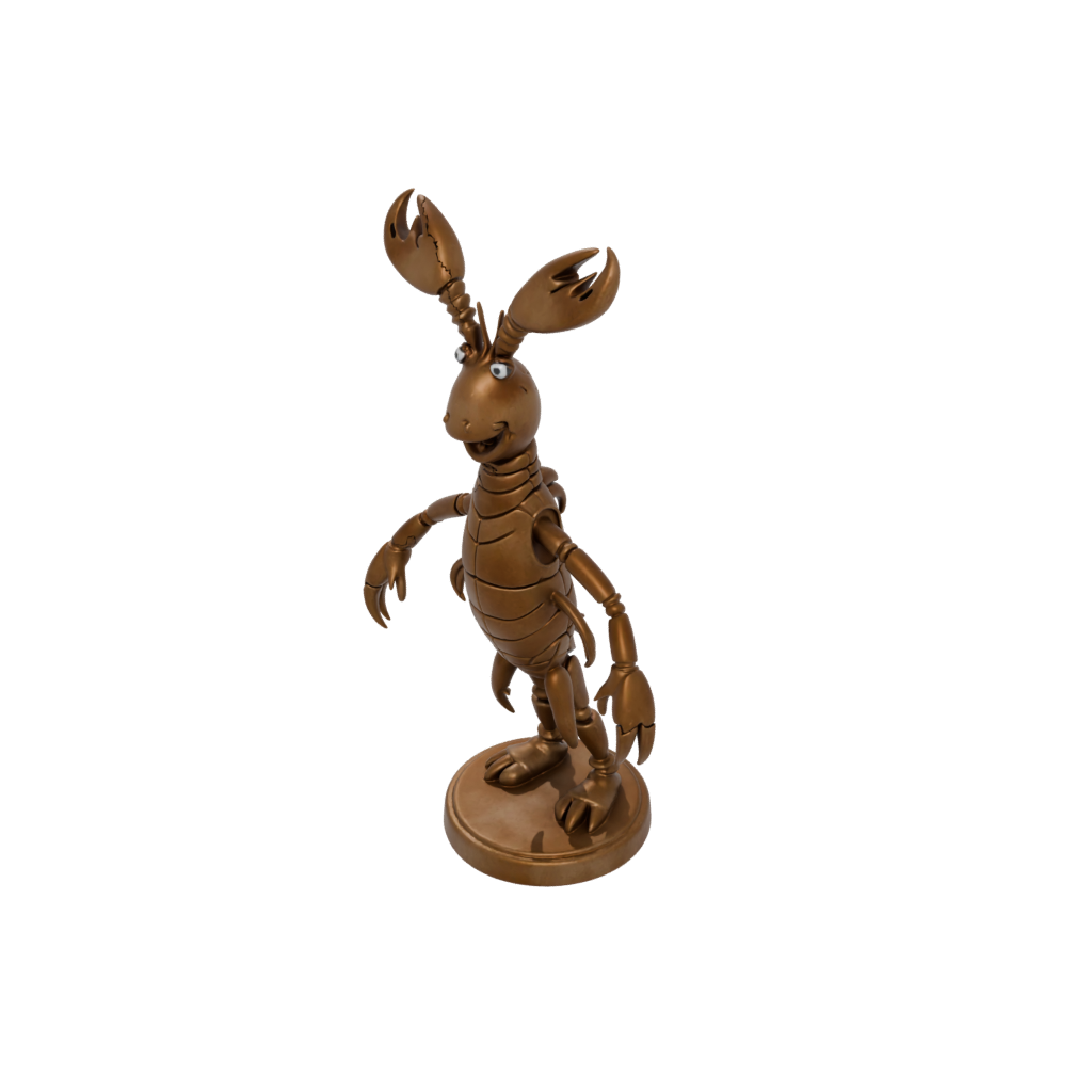 Bronze Kawaii Flexi Lobster — flexi animals 3D print model, STL
