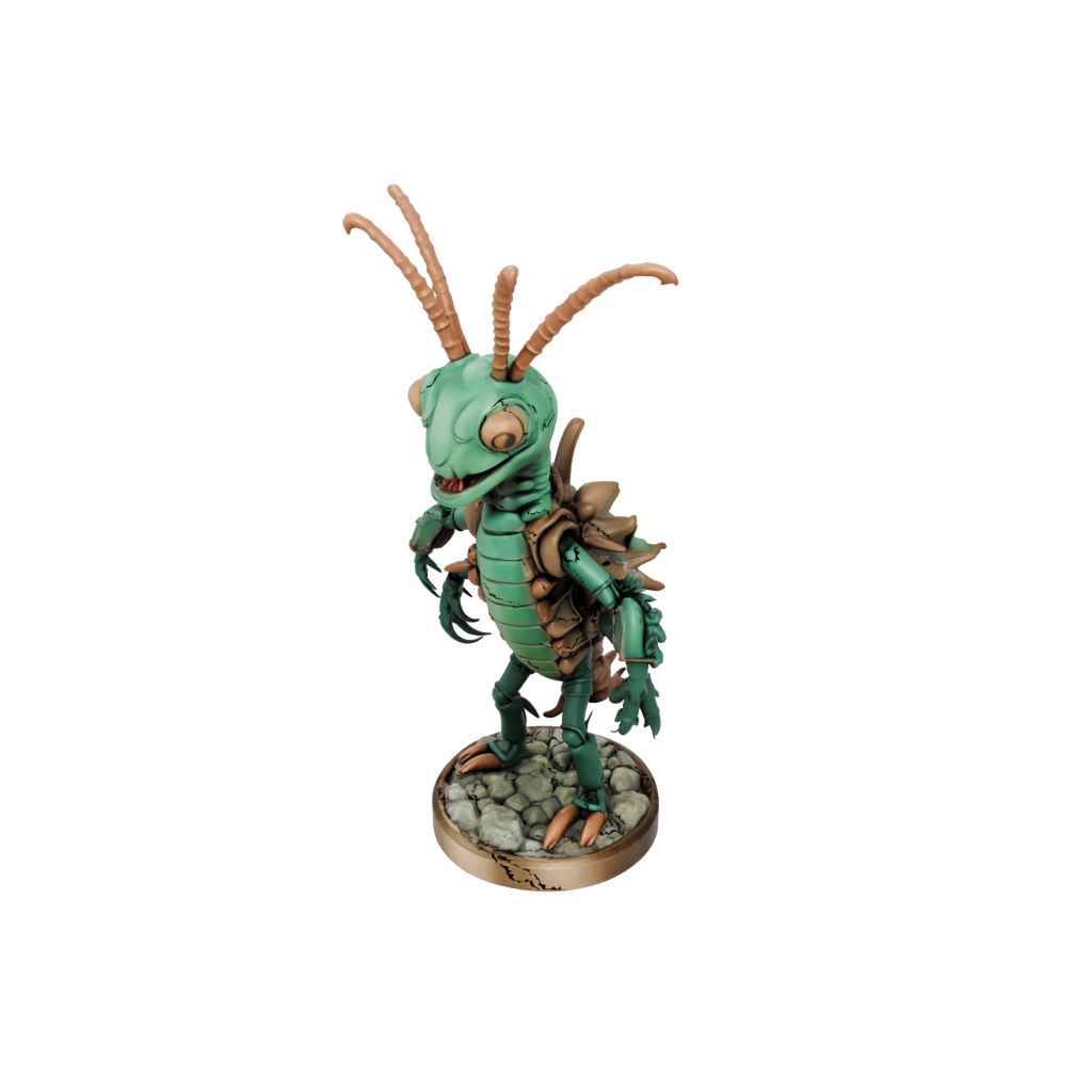 Bronze Kawaii Flexi Mantis Shrimp — flexi animals 3D print model, STL