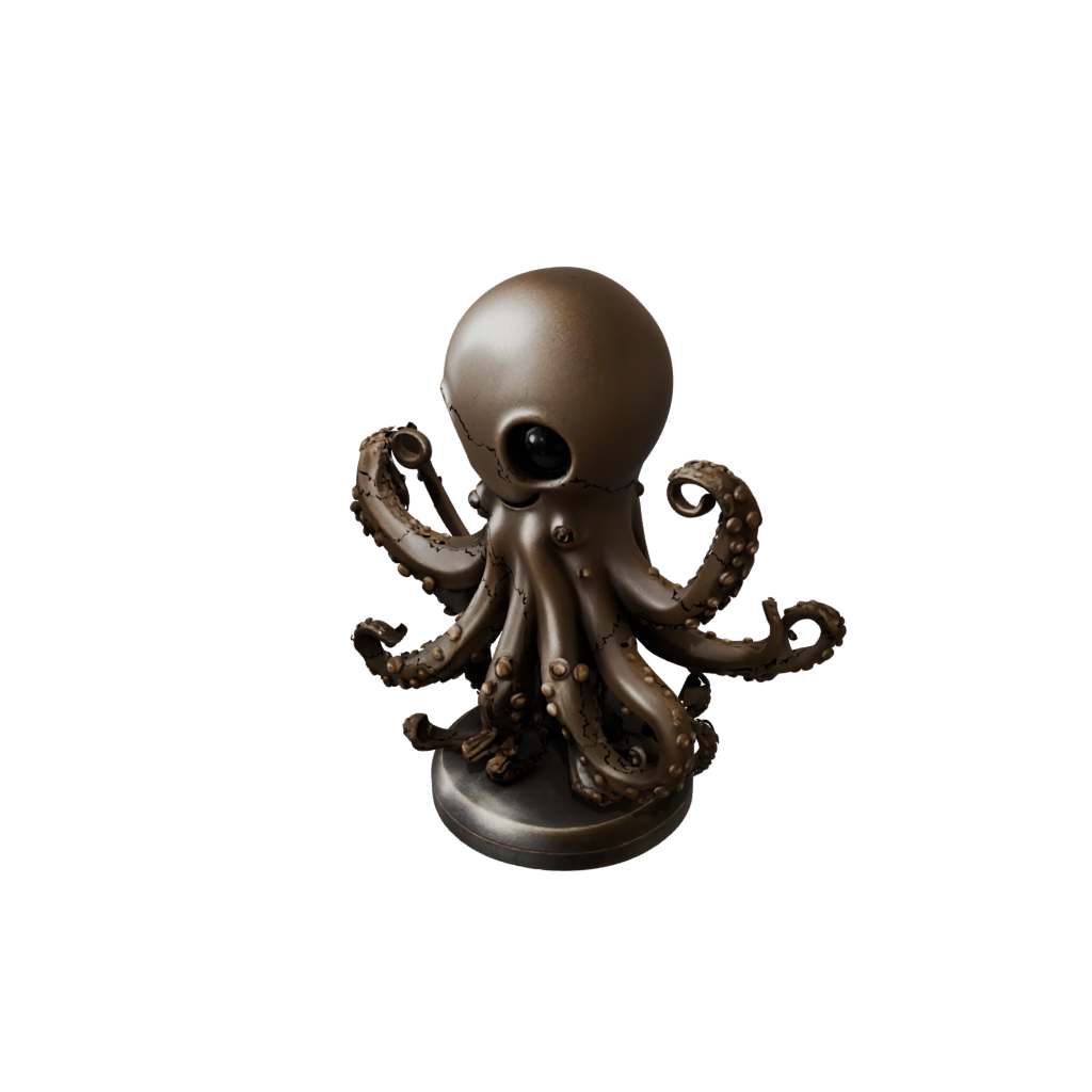 Bronze Kawaii Flexi Octopus — flexi animals 3D print model, STL