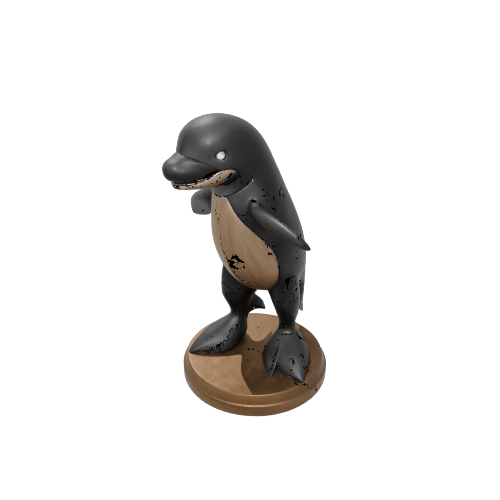 Bronze Kawaii Flexi Orca Whale — flexi animals 3D print model, STL