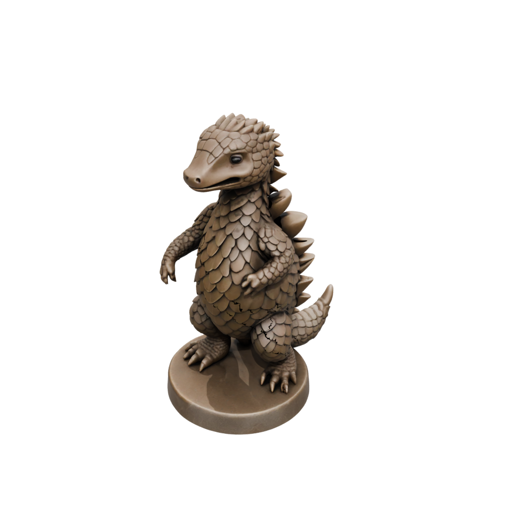 Bronze Kawaii Flexi Pangolin — flexi animals 3D print model, STL