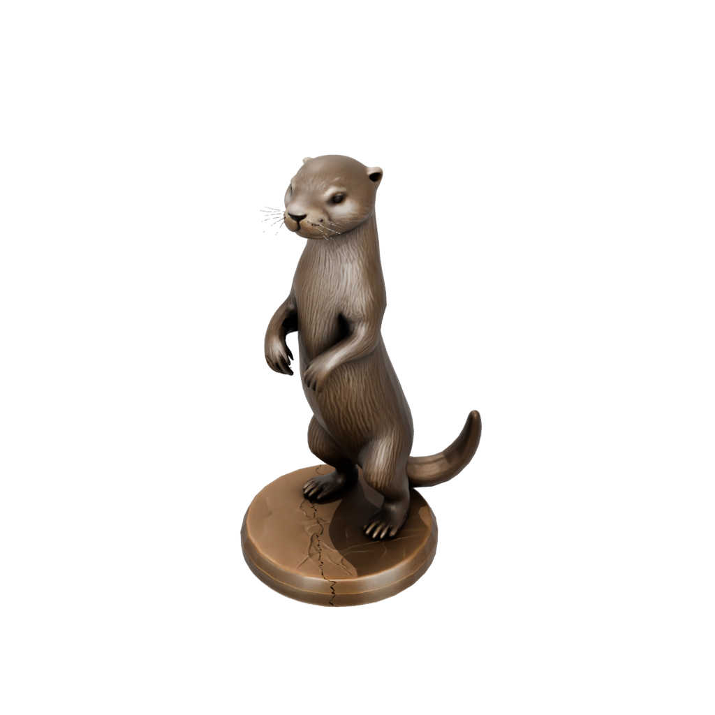 Bronze Kawaii Flexi River Otter — flexi animals 3D print model, STL