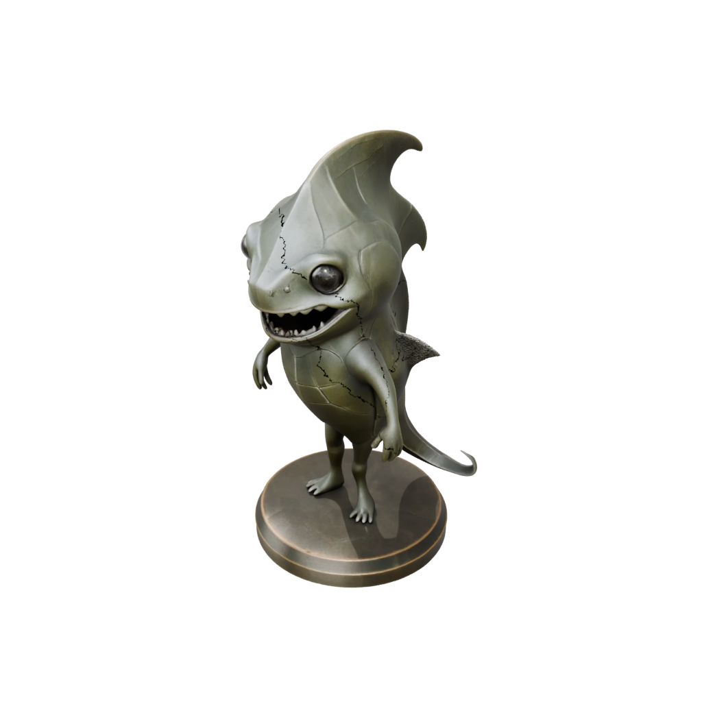 Bronze Kawaii Flexi Stingray — flexi animals 3D print model, STL