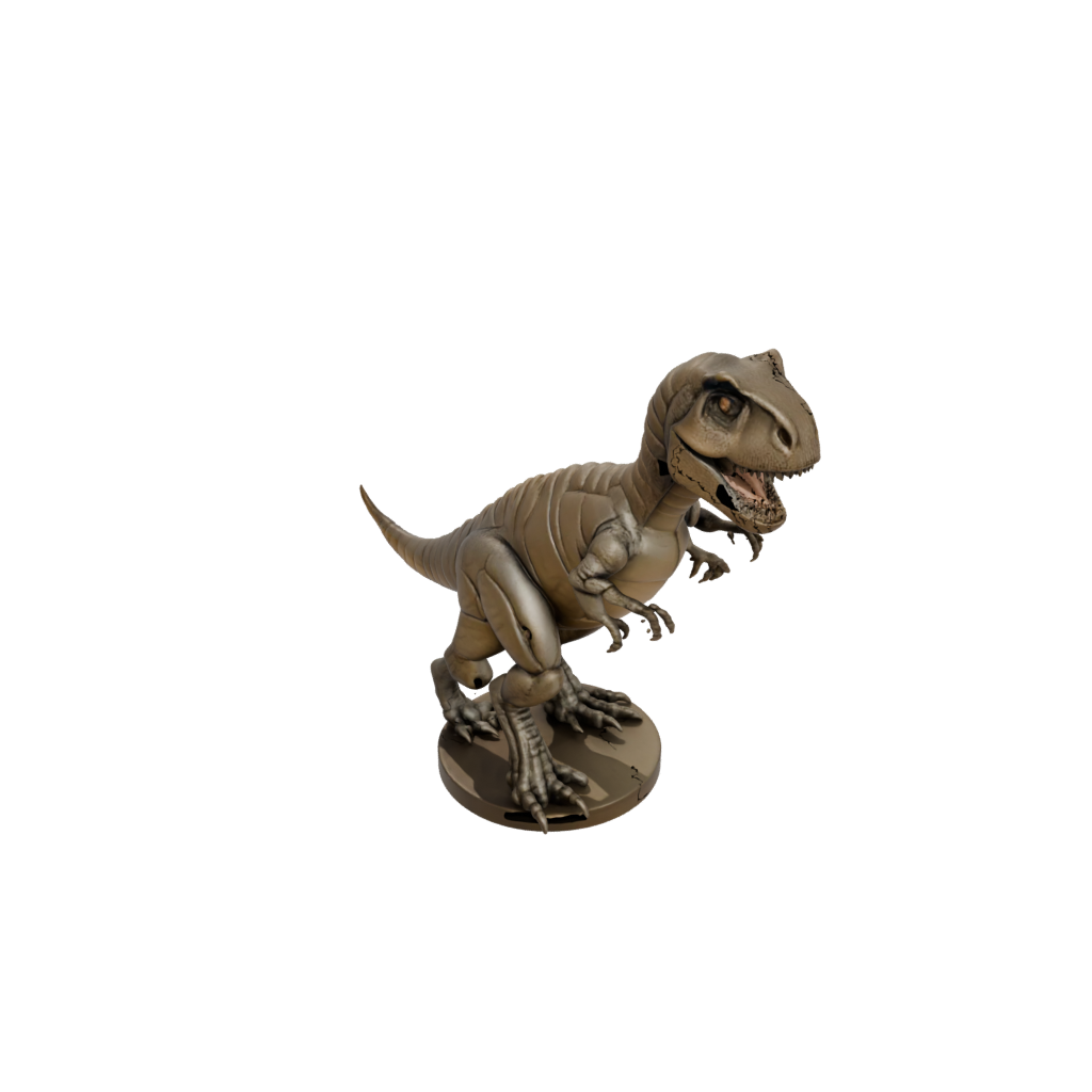 Bronze Kawaii Flexi Tyrannosaurus Rex — flexi animals 3D print model, STL