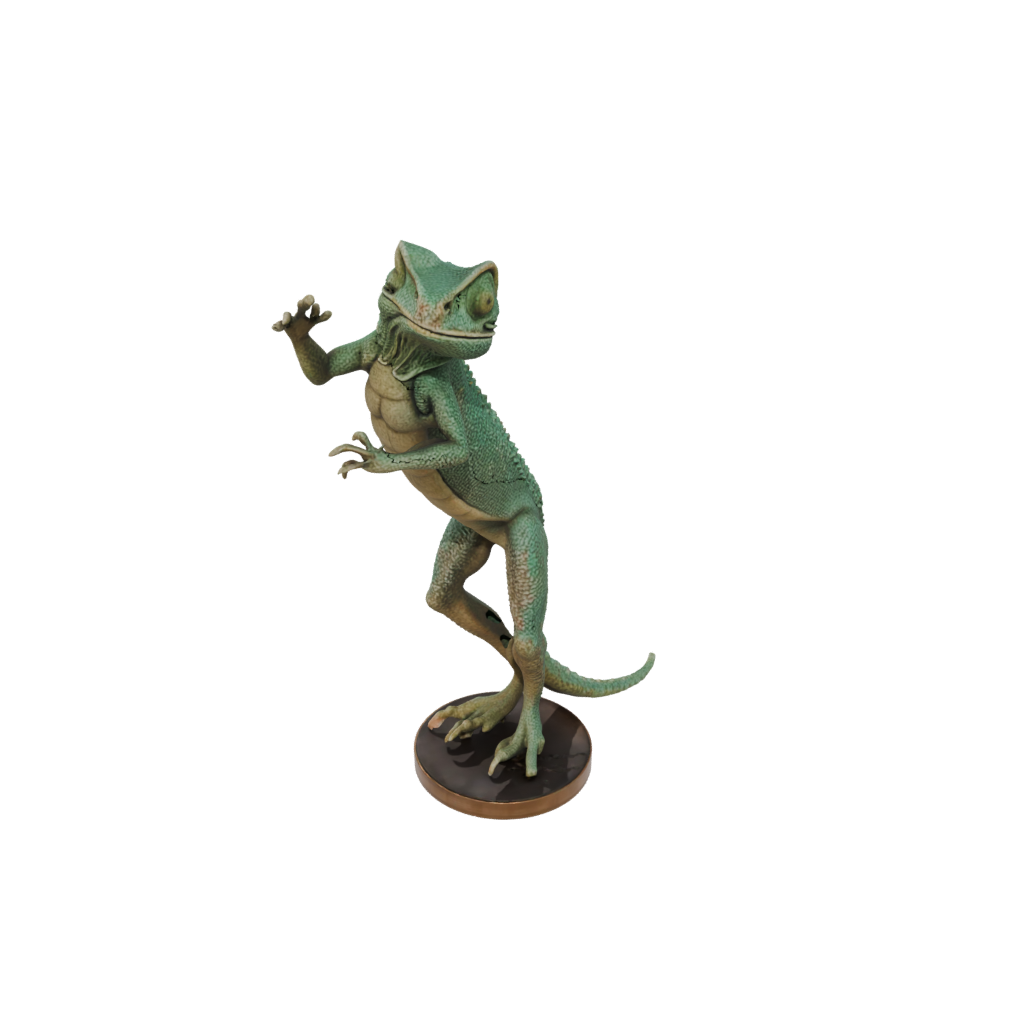 Bronze Realistic Flexi Chameleon — flexi animals 3D print model, STL