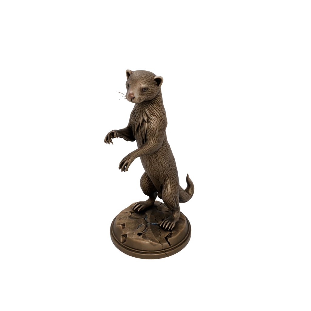 Bronze Realistic Flexi Ferret — flexi animals 3D print model, STL