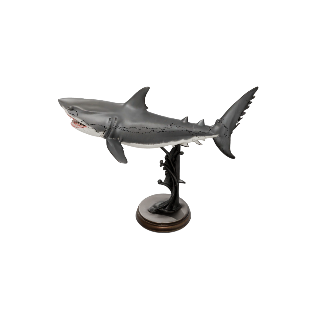 Bronze Realistic Flexi Great White Shark — flexi animals 3D print model, STL