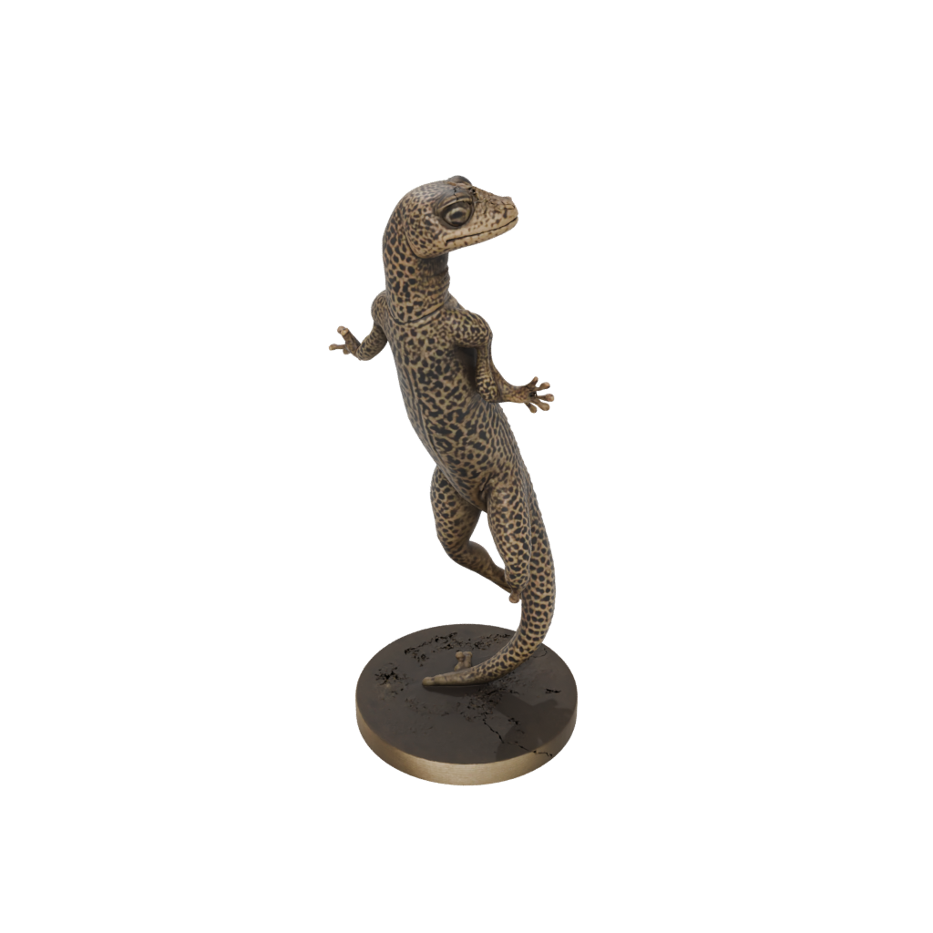 Bronze Realistic Flexi Leopard Gecko — flexi animals 3D print model, STL